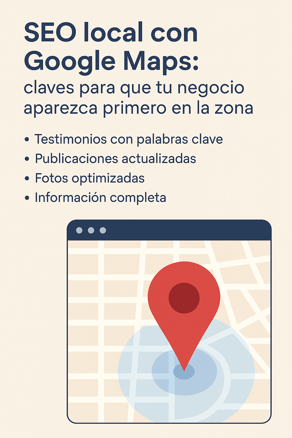 Mujer trabajando en SEO local de su negocio con Google Maps